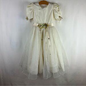 Vintage Elena do Vale Formal Wear Girl’s Formal Floral Dress with Headband